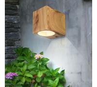 Lampe Applique Murale de Balcon Optique Bois Bas 1 à Feux Aluminium Hauteur 8 CM