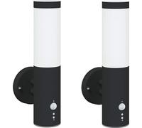 Applique Murale Extérieure 2 pcs Noir 15 x 7,5 x 33 cm