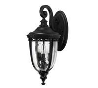 Applique murale extérieure acier verre noir lampe de jardin antique 3 flamme cour lumière