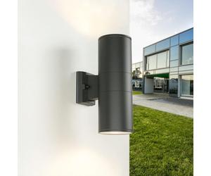 Applique murale extérieure Anthracite Moderne Aluminium Verre 2 flammes Applique murale Terrasse Cour