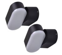 Applique murale extérieure applique extérieure LED applique de jardin noir réglable, aluminium plastique, 6W 660lm blanc chaud, LxH 11x9,6 cm, lot de 2