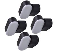 Applique murale extérieure applique extérieure LED applique de jardin noir réglable, aluminium plastique, 6W 660lm blanc chaud, LxH 11x9,6 cm, lot de 4