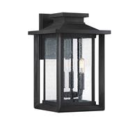 Applique murale extérieure applique métal verre IP44 noir vintage 3 ampoules