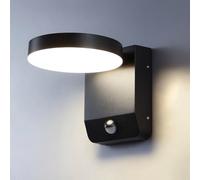 Applique murale extérieure avec capteur PIR, lampe murale extérieure résistante aux intempéries IP54, lumières de sécurité LED pour porte d'entrée, porche, jardin, lumière naturelle 4000K