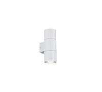 Applique murale extérieure blanche nervurée haut bas 2xGU10 IP44 PARANA