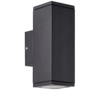 Applique Murale Extérieure BRILLIANT HALLY, Métal et Verre Anthracite, GU10 LED 2x10W, IP44
