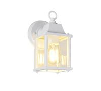Applique murale extérieure classique blanche lanterne vitrée 1xE27 40W MIRANDE