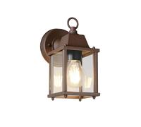 Applique murale extérieure classique lanterne rouille vitrée 1xE27 40W