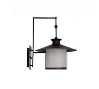 Applique Murale Extérieure de Style Industriel, Applique Vintage En Métal Noir Avec Abat-Jour En Verre Dépoli, Lanterne Extérieure Résistante Aux Intempéries, Douille E27, Luminaire Mural Pour Porche,