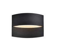 Applique murale extérieure décorative LED 8,5W noire nervurée LOTUS LUTEC