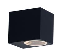 Applique murale extérieure éclairage vers le bas spot balcon anti-éclaboussures IP44 noir, plastique aluminium, 1x douille GU10, LxHxP 6,8x9,2x8 cm