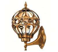 Applique murale extérieure en forme de globe doré, applique murale extérieure ronde pour terrasse, porche, grande entrée, éclairage mural extérieur en aluminium antirouille étanche, lanterne murale