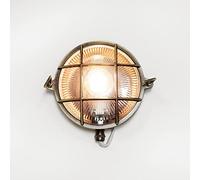 Applique murale extérieure en laiton et verre antique IP64 pour balcon et maison Ø24 cm E27 max. 18 W ronde Rustique Maritime SERIFOS pour jardin