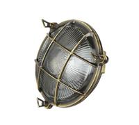 Applique murale extérieure en laiton et verre cuivre IP64 pour cour et maison Ø21 cm E27 maritime ronde lampe de bateau rustique pour jardin SERIFOS