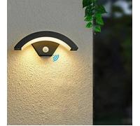 Applique murale extérieure étanche IP65 24W, Luminaire LED 3000K blanc chaud, Projecteur façade design moderne 29x10cm noir LUSTRE