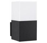 Applique murale extérieure, gamme design, forme carrée, culot E27, indice de protection IP54, étanche, finition noire, acier/PMMA