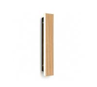 Applique Murale Extérieure Imitation Bois, Câblée, Rectangulaire, Verticale, 10 W, Avec Éclairage À 360°, En Métal Et Bois, Idéale Pour Terrasse, Jardin, Balcon Ou Portail D'Entrée./Bois Clair