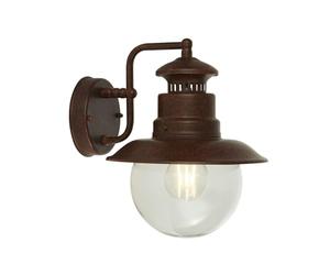 Applique murale extérieure IP44 E27 brun rouille métal verre Maritim JOHN Applique murale jardin