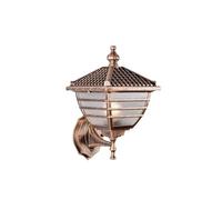 Applique Murale Extérieure, Lampe Murale Traditionnelle de 33 Cm, Lanterne Murale Extérieure Étanche En Bronze Antique Avec Abat-Jour En Verre Dépoli, Luminaire Mural Rétro Pour Porche, Terrasse, Jard