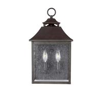 Applique murale extérieure lanterne applique acier verre 2 lampes E14 IP44 cour de jardin