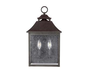 Applique murale extérieure lanterne applique acier verre 2 lampes E14 IP44 cour de jardin
