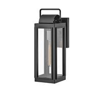 Applique murale extérieure lanterne murale verre clair noir aluminium balcon lumière E27 IP44