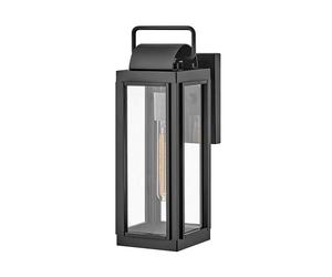 Applique murale extérieure lanterne murale verre clair noir aluminium balcon lumière E27 IP44