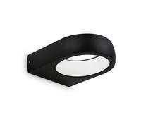 Applique murale extérieure LED 7,5 W IP44, couleur 4000 K, noire, ovale, façade