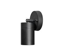Applique murale extérieure LED downlight en aluminium, spot rotatif, noir mat
