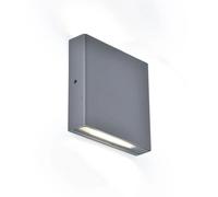 Applique murale extérieure LED LUTEC PILI carrée gris foncé, éclairage haut/bas 8,5 W
