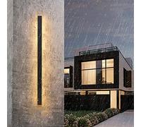 Applique Murale Extérieure Linéaire À Led Noire, Étanche, Pour Porche Ou Jardin, Indice de Protection Ip65./120 Cm