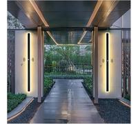 Applique Murale Extérieure Longue avec Détecteur de Mouvement Lumières Murales Noir Moderne Lampe Murale LED Acrylique Intérieure IP65 Étanche pour Terrasse Jardin (A Lumière Neutre 4000K,100CM)