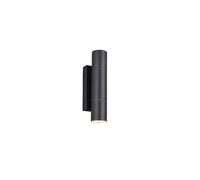 Applique murale extérieure moderne noire tube haut-bas 2xGU10 mini 10W IP65