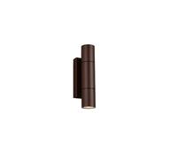 Applique murale extérieure moderne rouille tubulaire 2xGU10 IP65 éclairage haut et bas