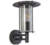 Applique murale extérieure noire BRILLIANT DETROIT | Applique murale extérieure sur pied IP44 | 1x douille E27 max. 20W | Métal/plastique
