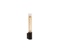 Applique murale extérieure noire en verre tube 1xE27 6W PILAR Lucide