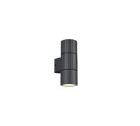 Applique murale extérieure noire rainurée haut-bas 2xGU10 PARANA Trio
