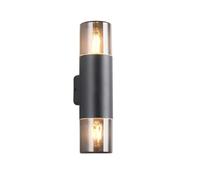 Applique murale extérieure noire ronde haut/bas 2xE27 28W design minimaliste