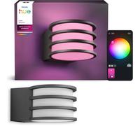 Applique murale extérieure Philips Hue Lucca, Anthracite, A60 WCA, IP44, 1100 lumens, Zigbee et Matter