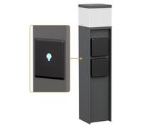 Applique murale extérieure PODEL, indice de protection IP44, compatible avec les systèmes domotiques, 39 cm, couleur anthracite, culot G9, 2 prises