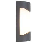 Applique murale extérieure "PRALINE", hauteur : 25 cm, applique murale de style moderne, en métal et en plastique de couleur anthracite, dimensions 11 x 8,8 cm, douille E27