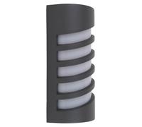 Applique murale extérieure "PRALINE", hauteur : 25 cm. Applique murale extérieure de style moderne, en métal et en plastique de couleur anthracite, hauteur 25 cm, dimensions 11 x 8,8 cm, douille E27