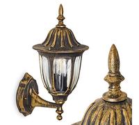 Applique murale extérieure Ribadeo en forme de lanterne - Lampe murale pour une illumination tout en beauté de vos façades - Éclairage extérieur au style intemporel at classique, sans ampoules