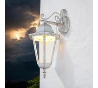 Applique murale extérieure rustique 50,5 cm de haut IP44 en blanc et or verre aluminium E27 applique murale extérieure lanterne applique murale jardin cour