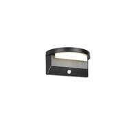Applique murale extérieure solaire hybride LED 8W noire avec détecteur de mouvement