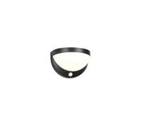 Applique murale extérieure solaire hybride noire demi-lune LED 8W avec détecteur PIR