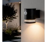 Applique Murale Extérieure Solaire Led Aluminium Avec Détecteur De Mouvement Mini Draco Noir