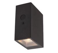 Applique murale extérieure solaire noire LED 1W avec détecteur de mouvement Lucide Bolton