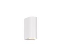 Trio Roya Applique Murale Extérieure Moderne À 2 Lumières Ronde Vers Le Haut Blanc Mat Ip44