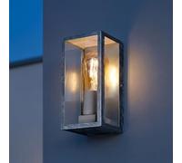 Applique murale extérieure vintage galvanisé zinc aluminium résistante aux intempéries IP44 E27 H : 23,5 cm jardin balcon entrée lampe de façade industrie luminaire externe terrasse